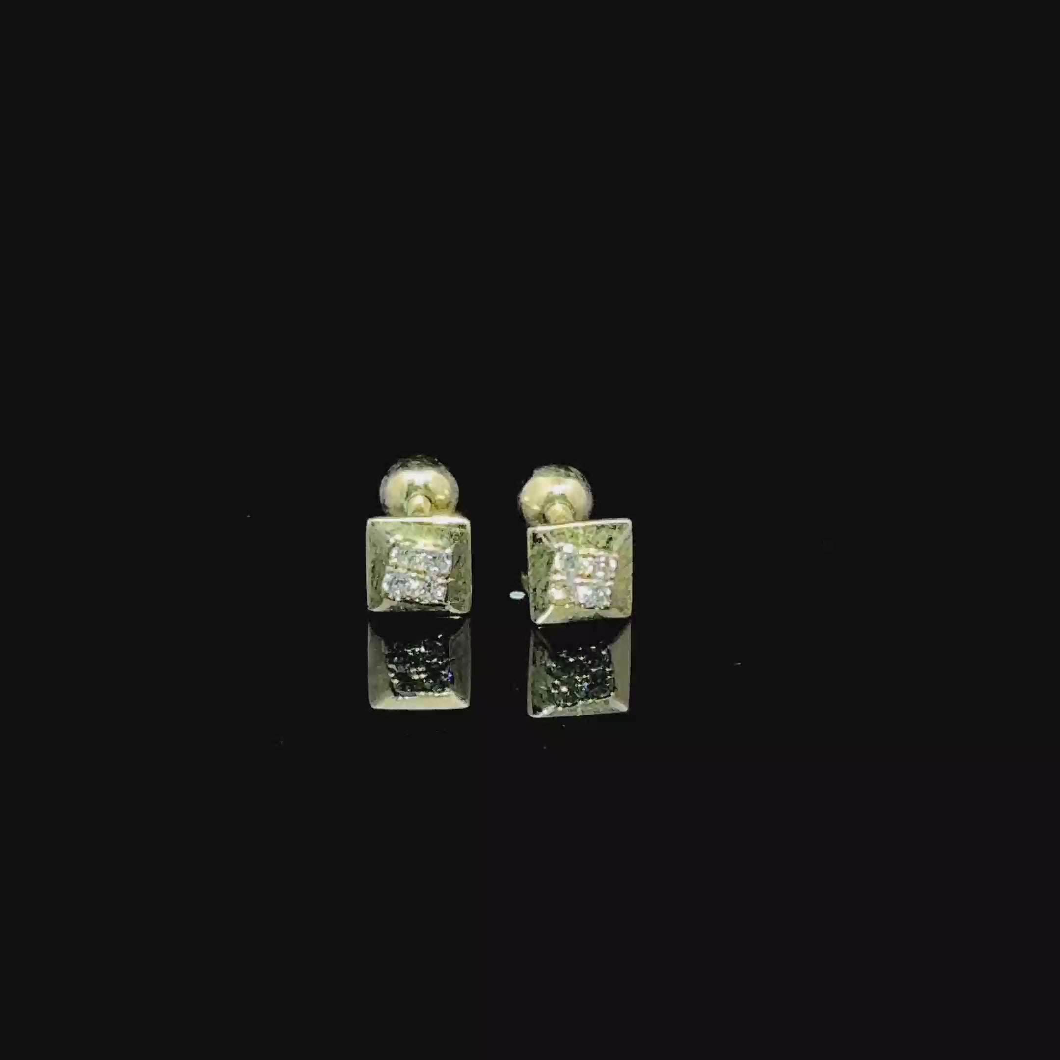 BROQUELES DE ORO CON DIAMANTE