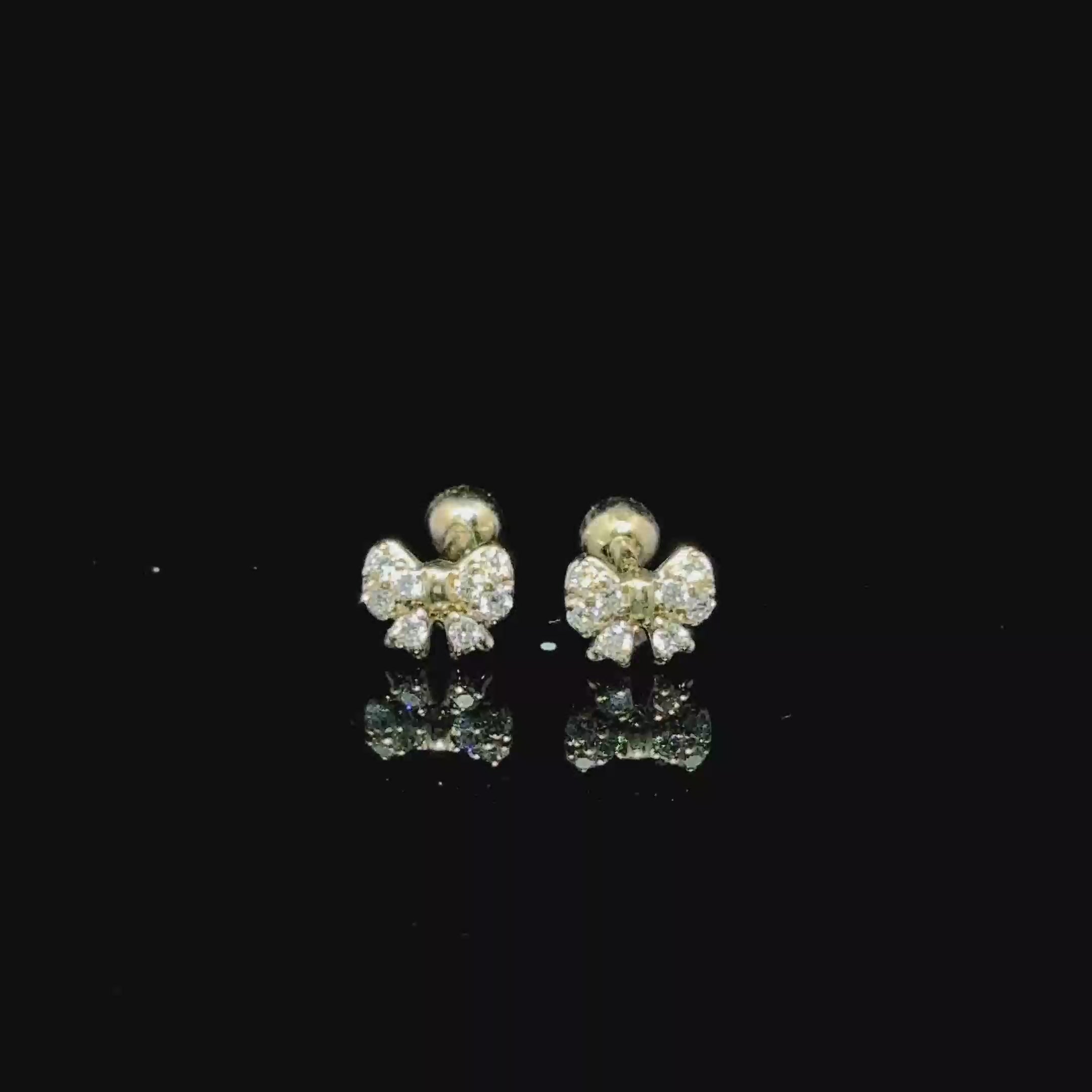 BROQUELES DE ORO CON DIAMANTE