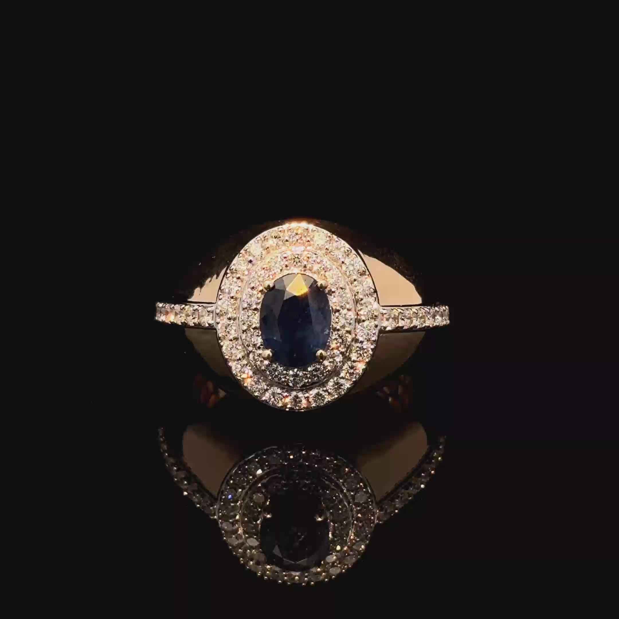 ANILLO DE ORO CON DIAMANTE Y ZAFIRO