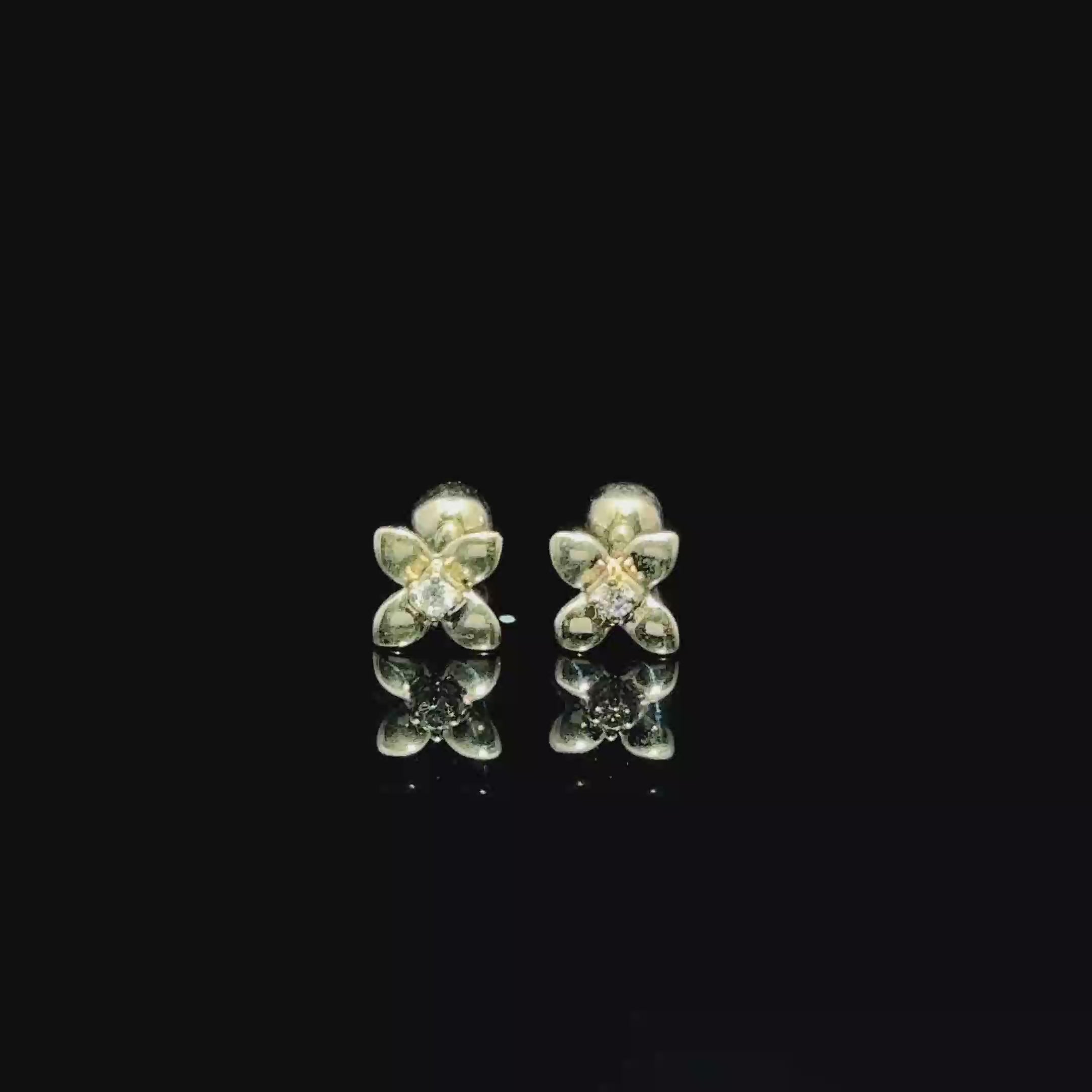 BROQUELES DE ORO CON DIAMANTE