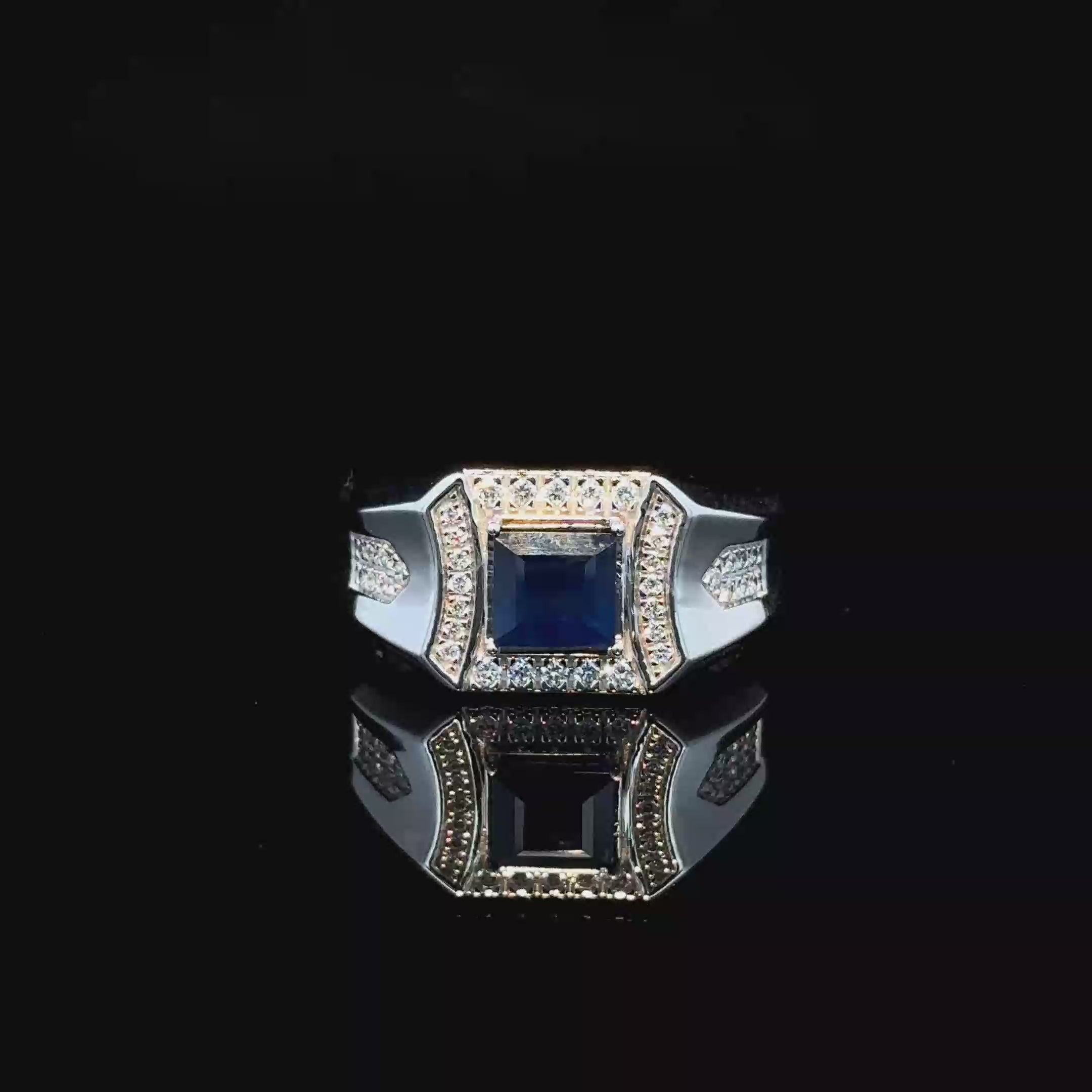 ANILLO DE ORO CON DIAMANTE Y ZAFIRO