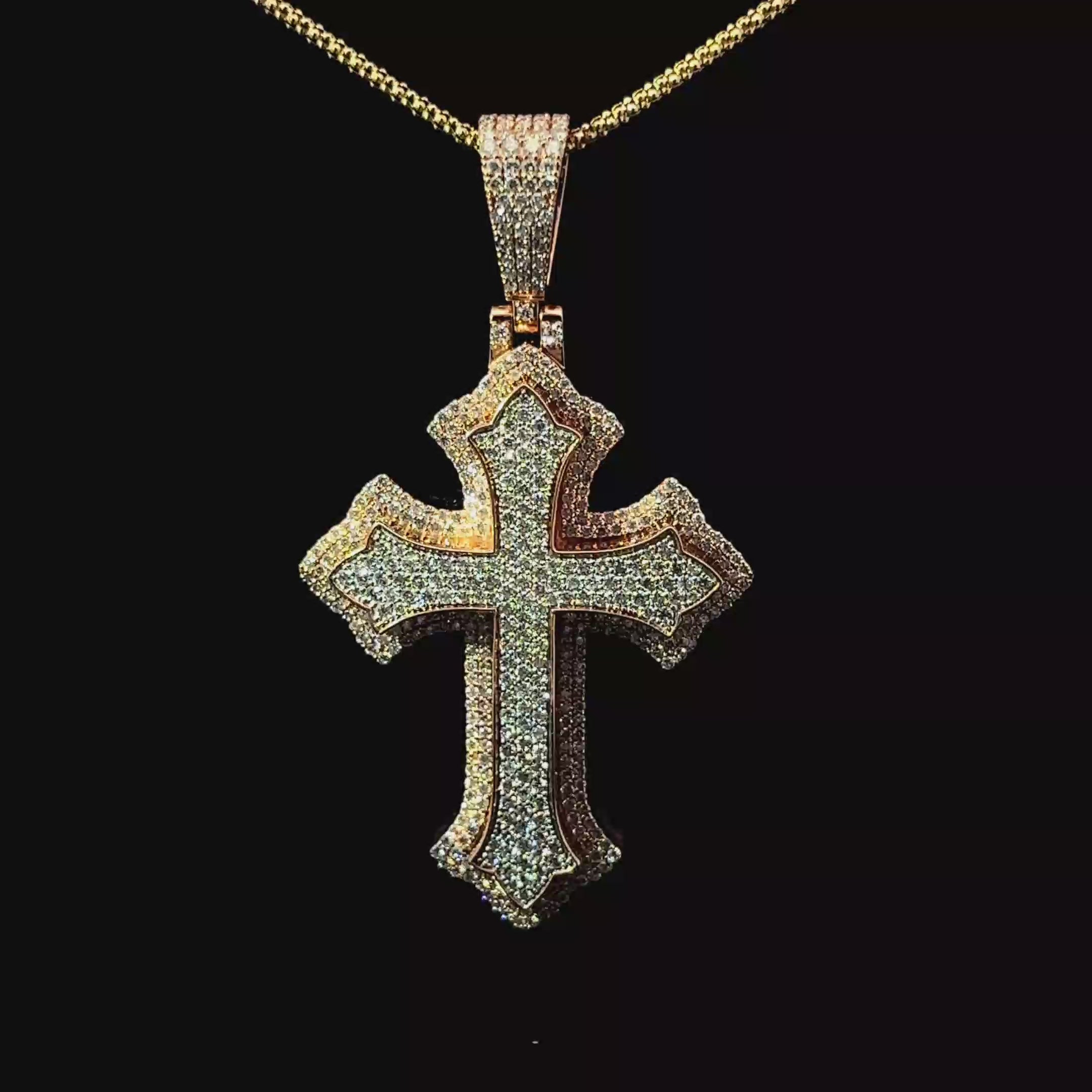 CRUZ DE ORO CON DIAMANTES