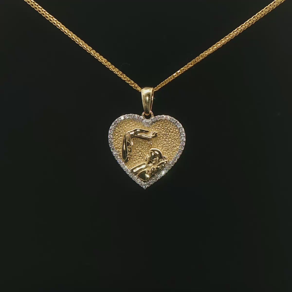 MEDALLA BAUTIZO DE ORO CON DIAMANTES