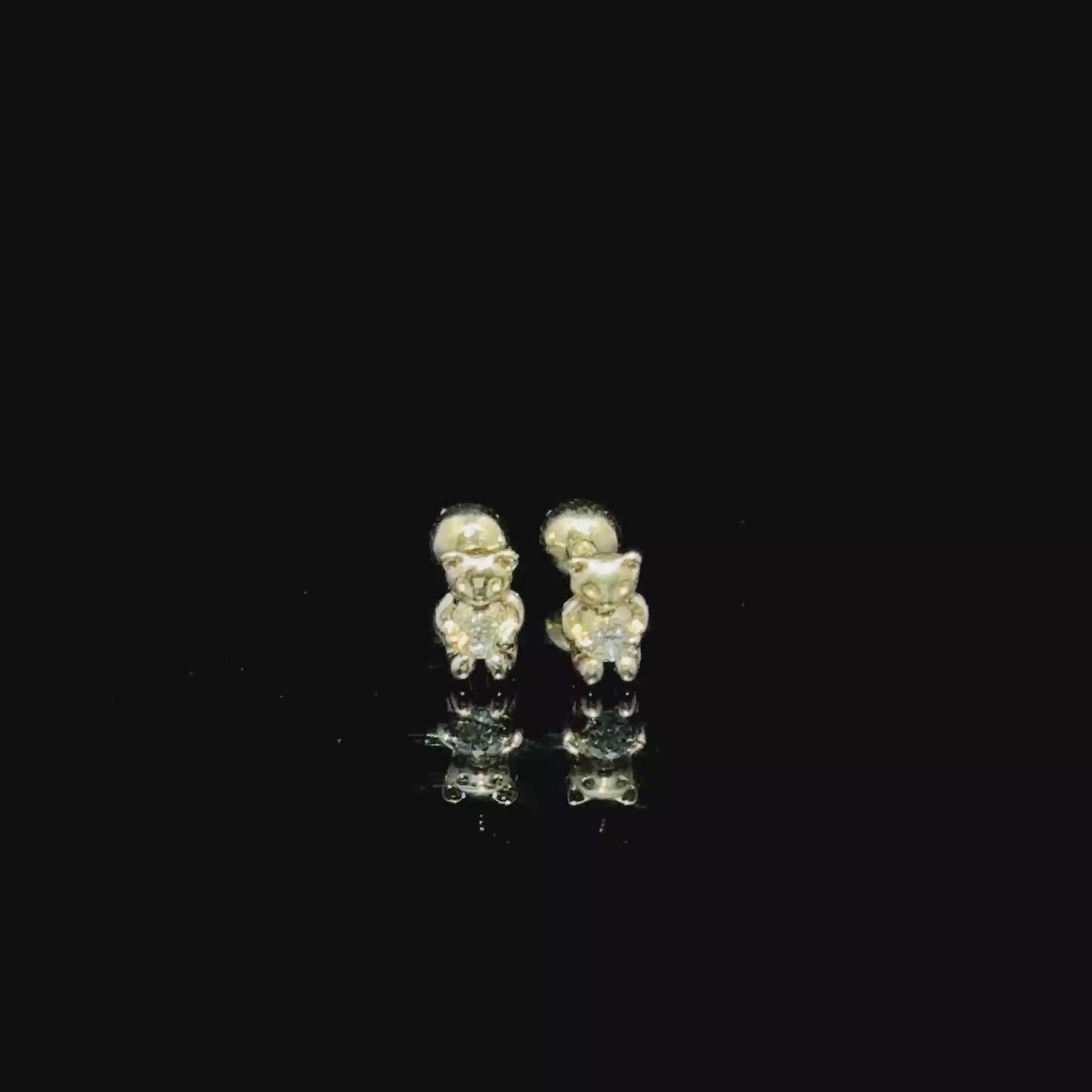 BROQUELES DE ORO CON DIAMANTE