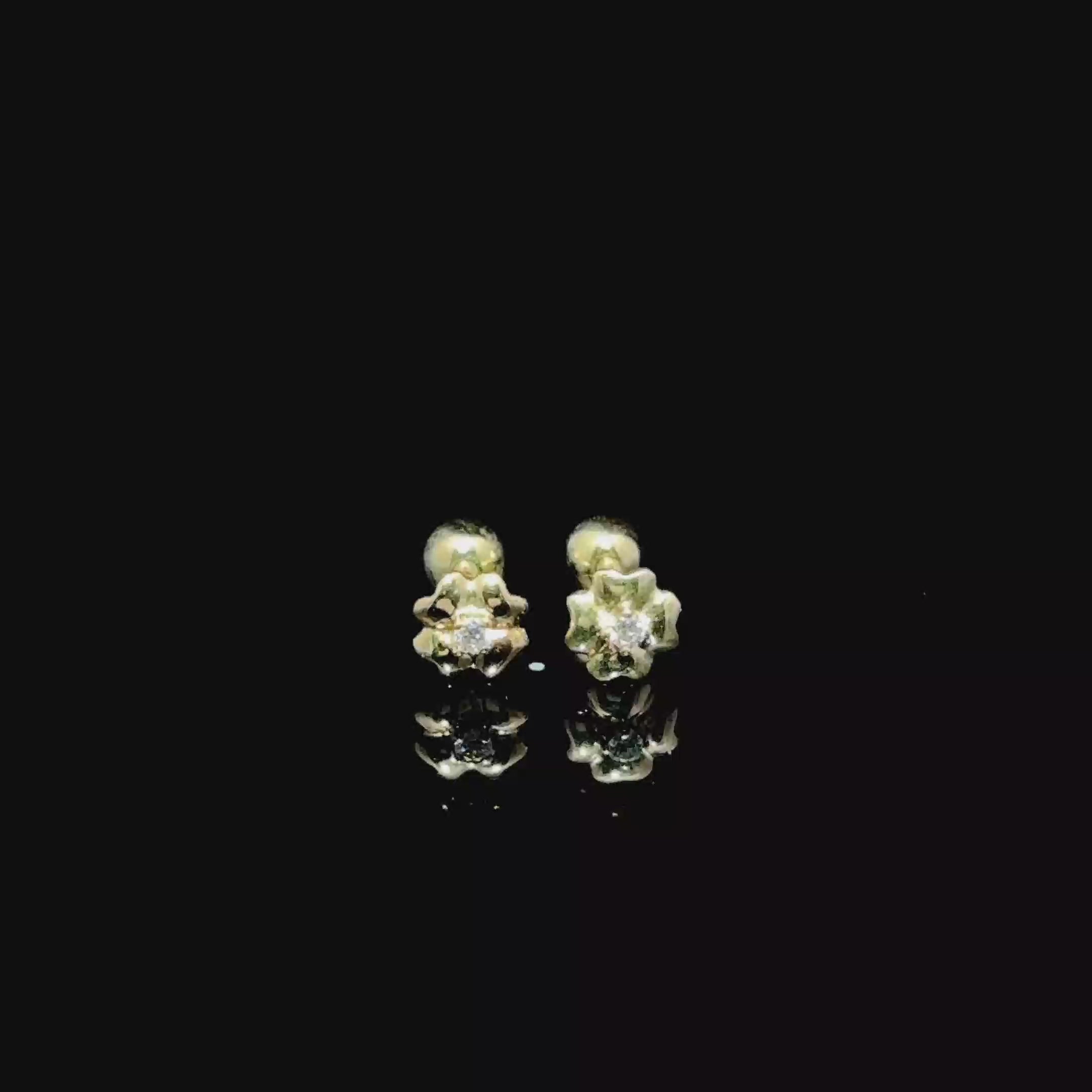 BROQUELES DE ORO CON DIAMANTE