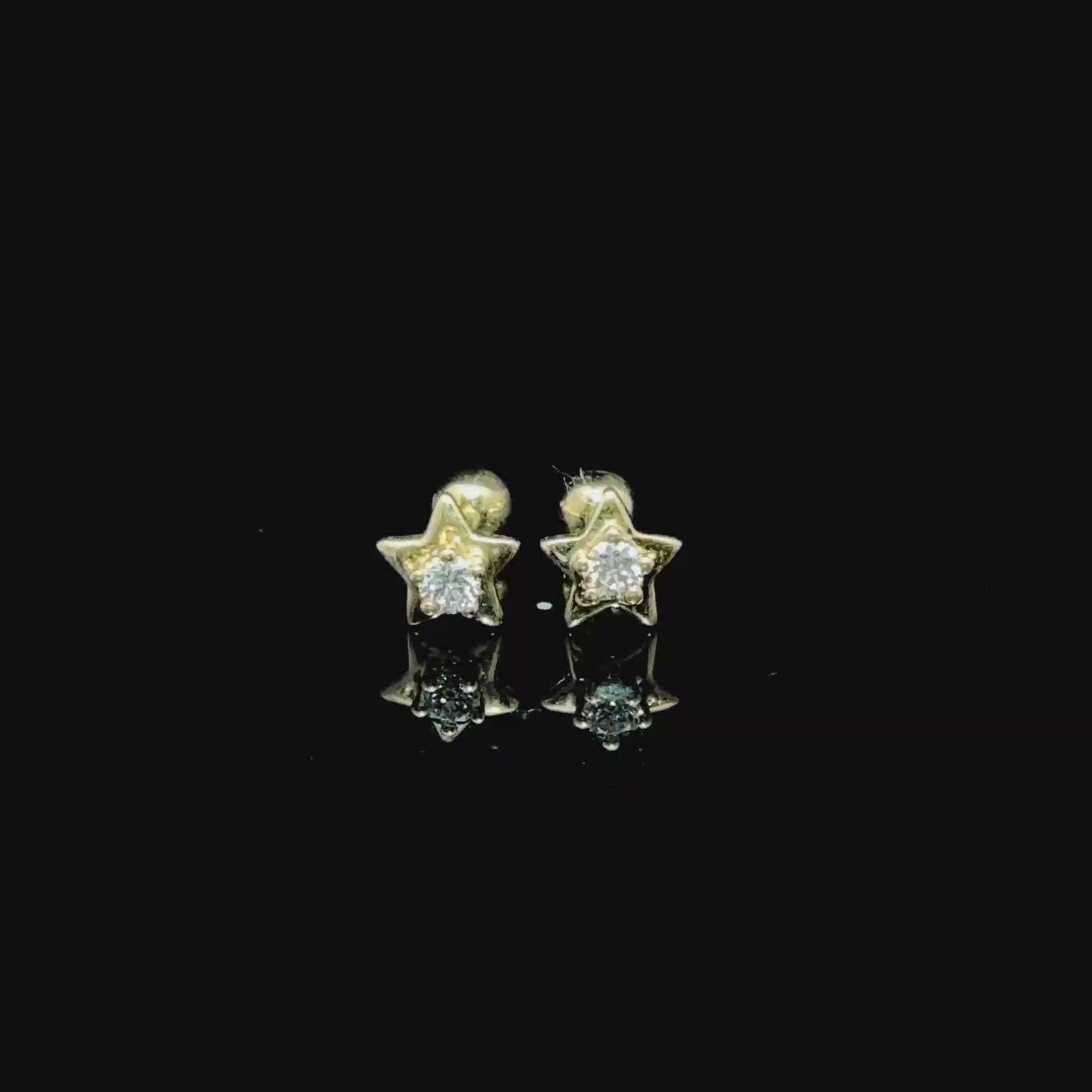 BROQUELES DE ORO CON DIAMANTE