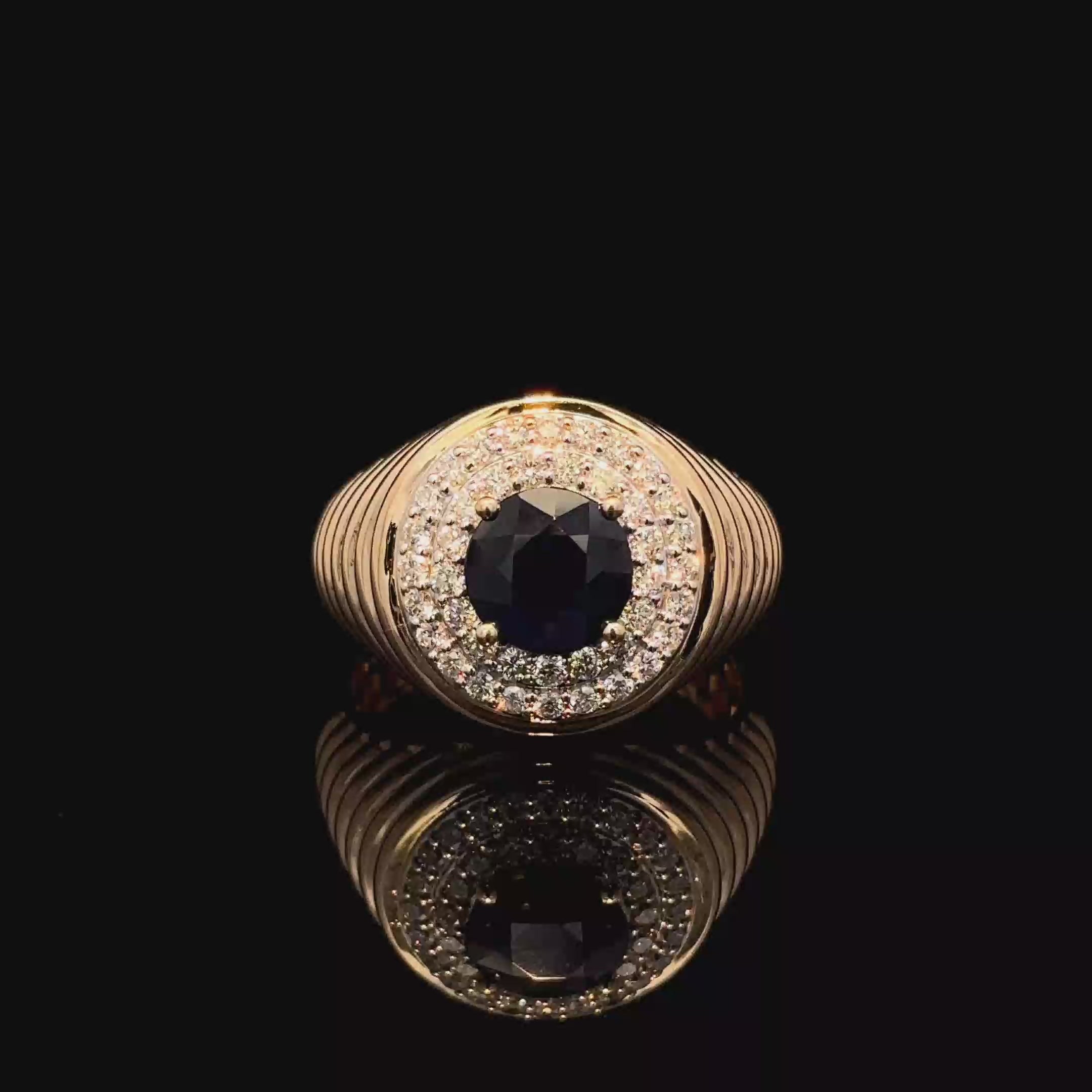 ANILLO DE ORO CON DIAMANTE Y ZAFIRO