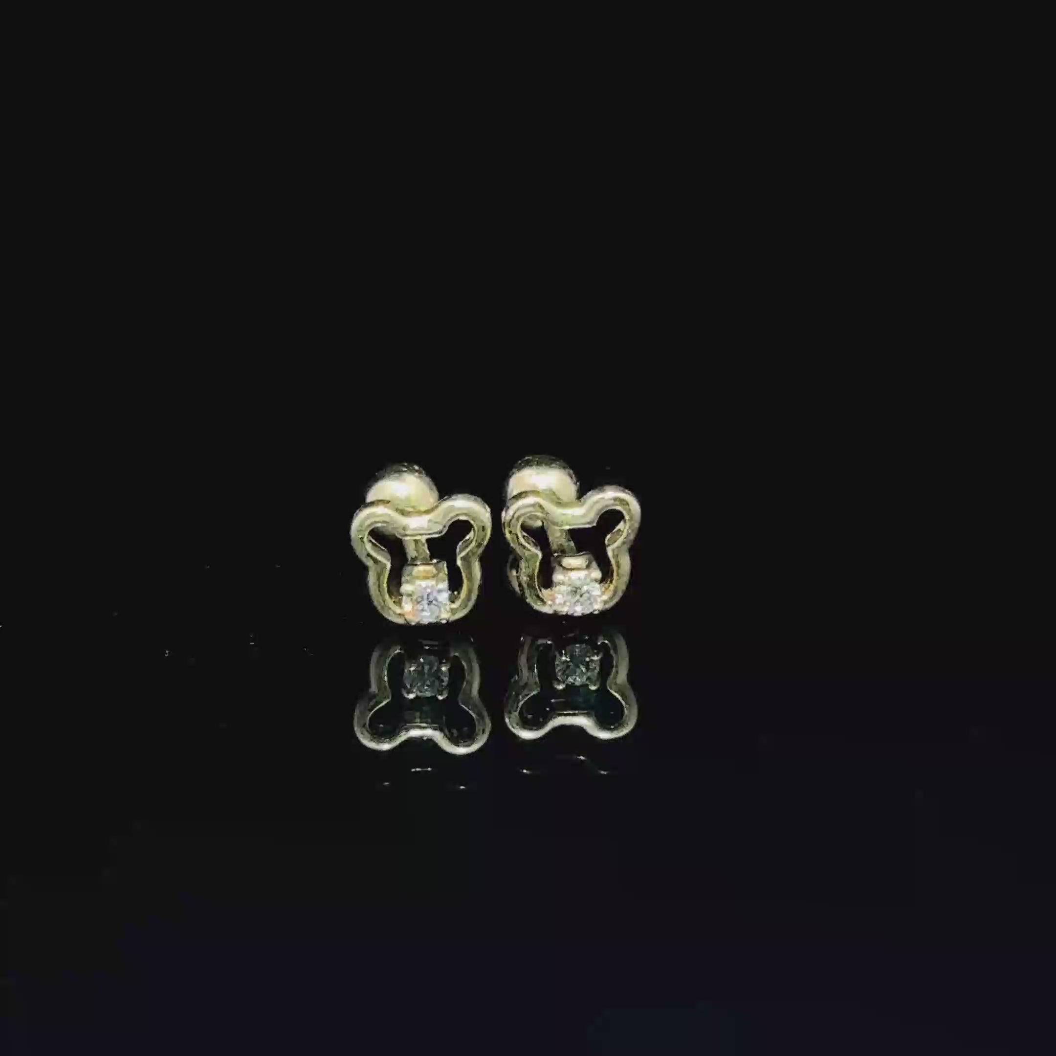 BROQUELES DE ORO CON DIAMANTE