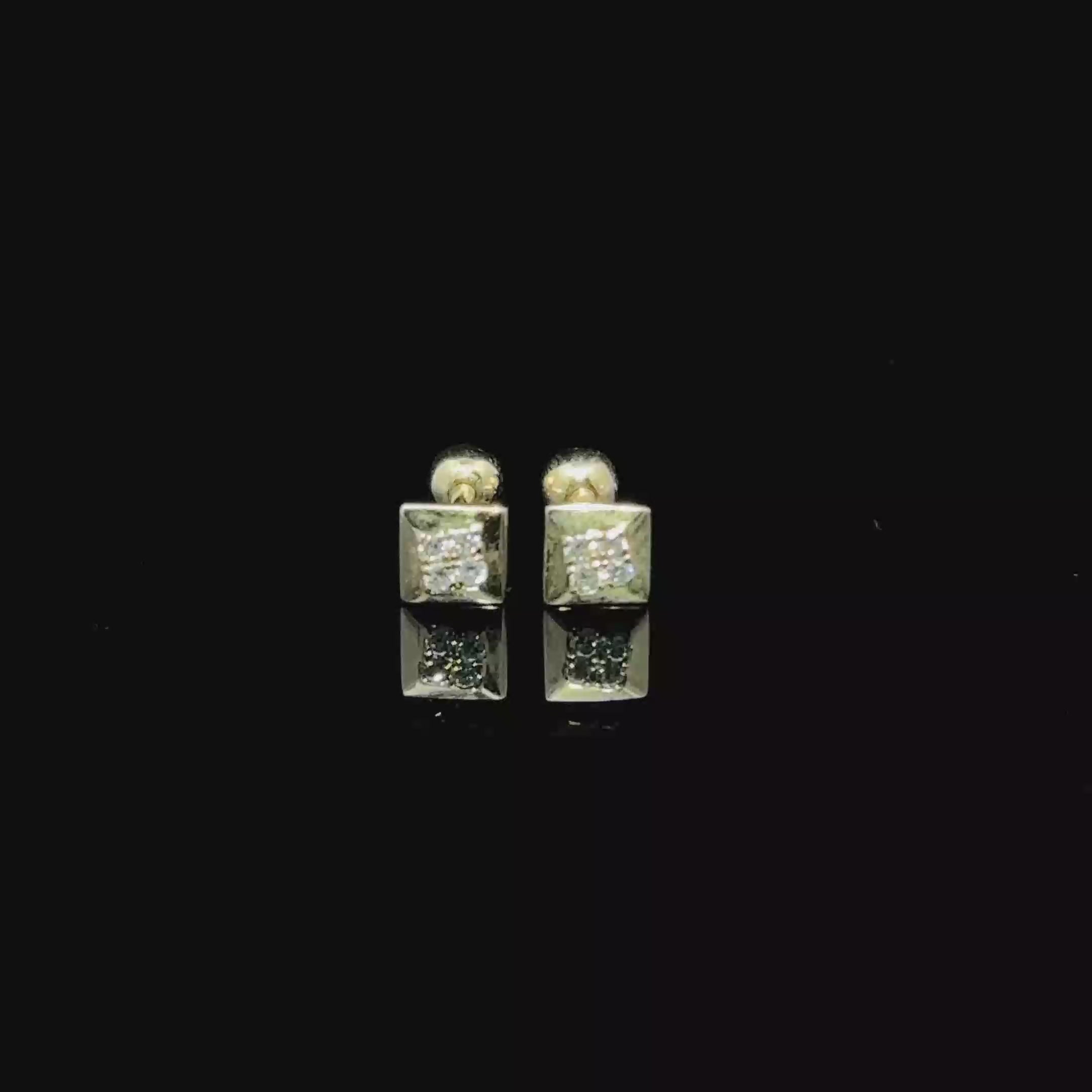 BROQUELES DE ORO CON DIAMANTE