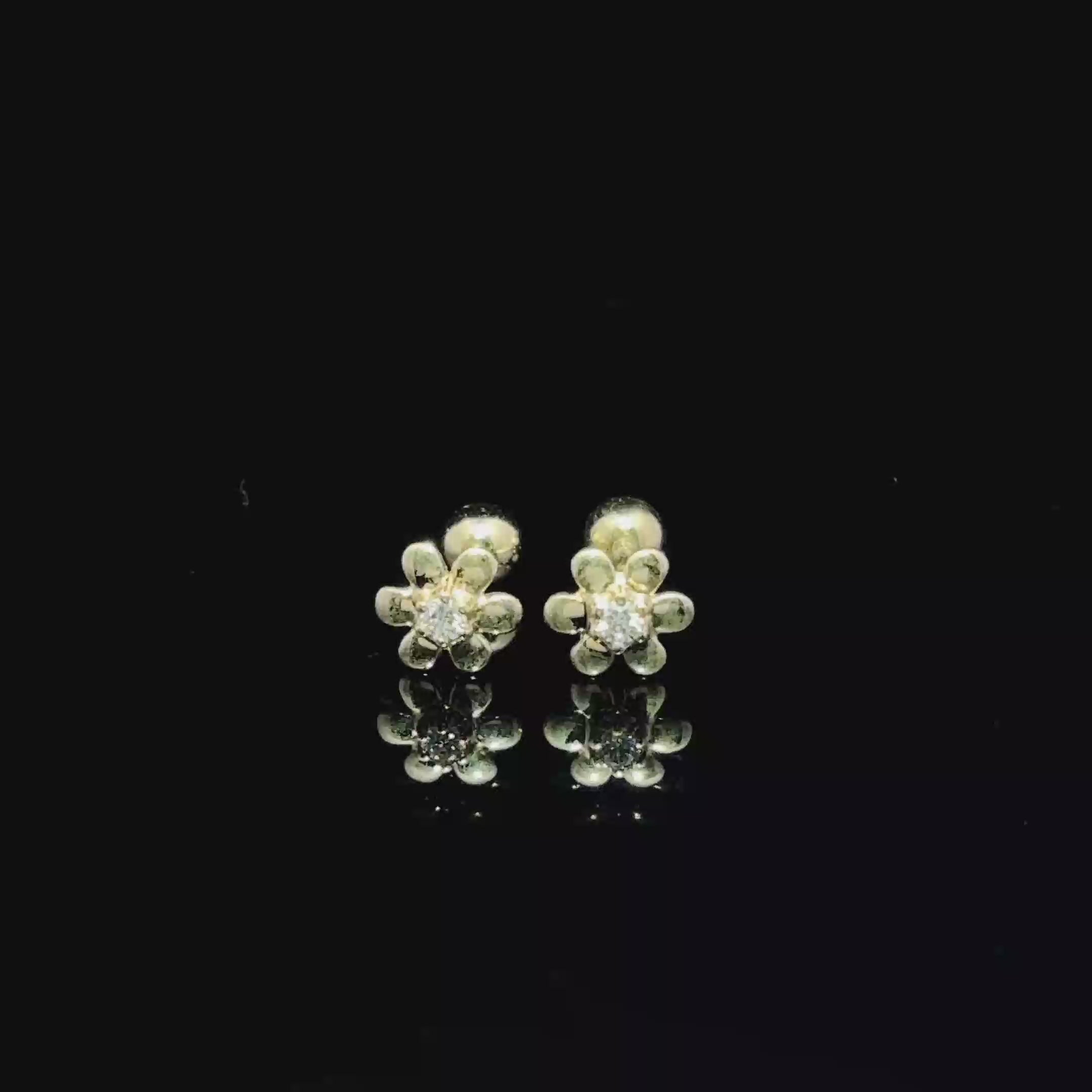 BROQUELES DE ORO CON DIAMANTE