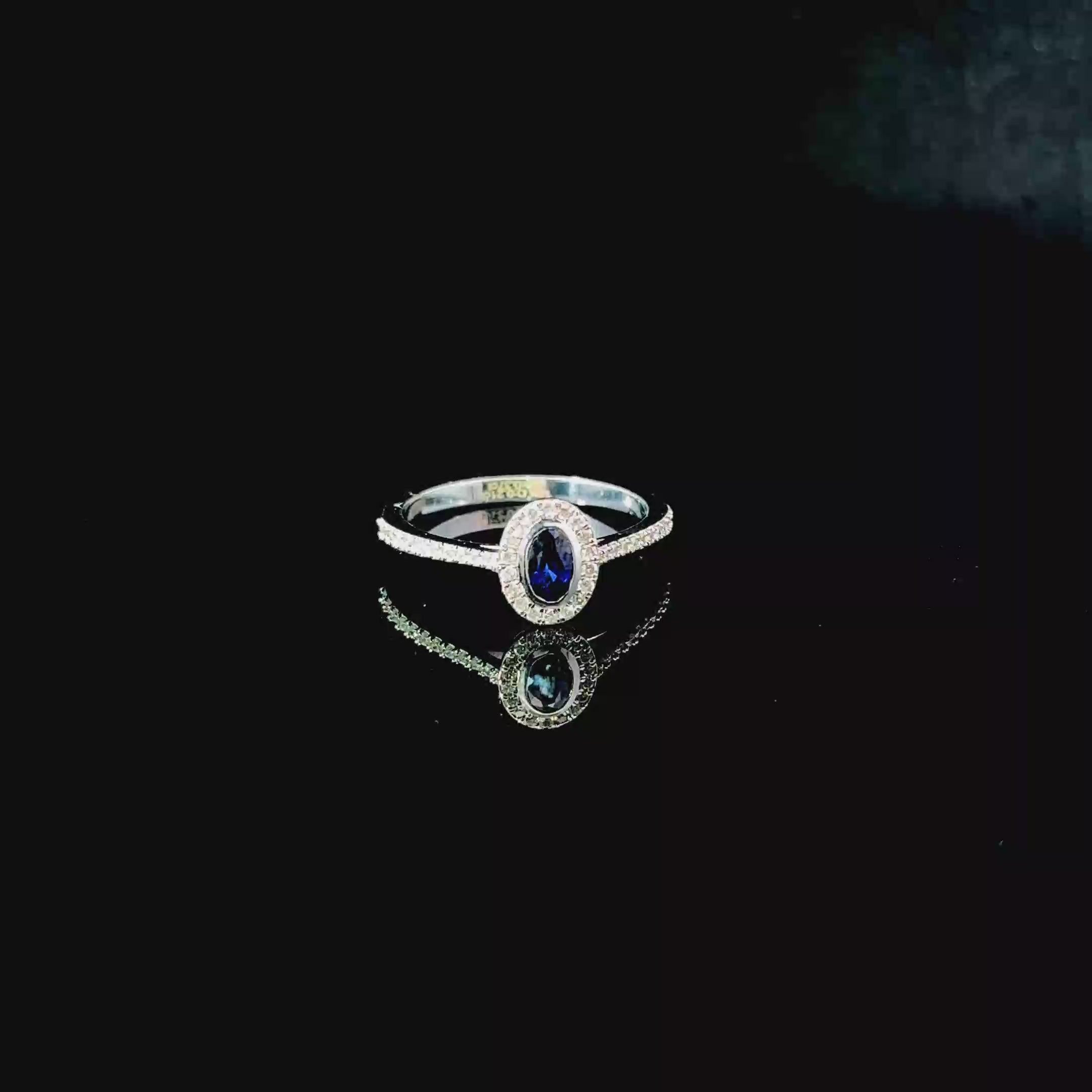 ANILLO DE ORO CON DIAMANTES Y ZAFIRO