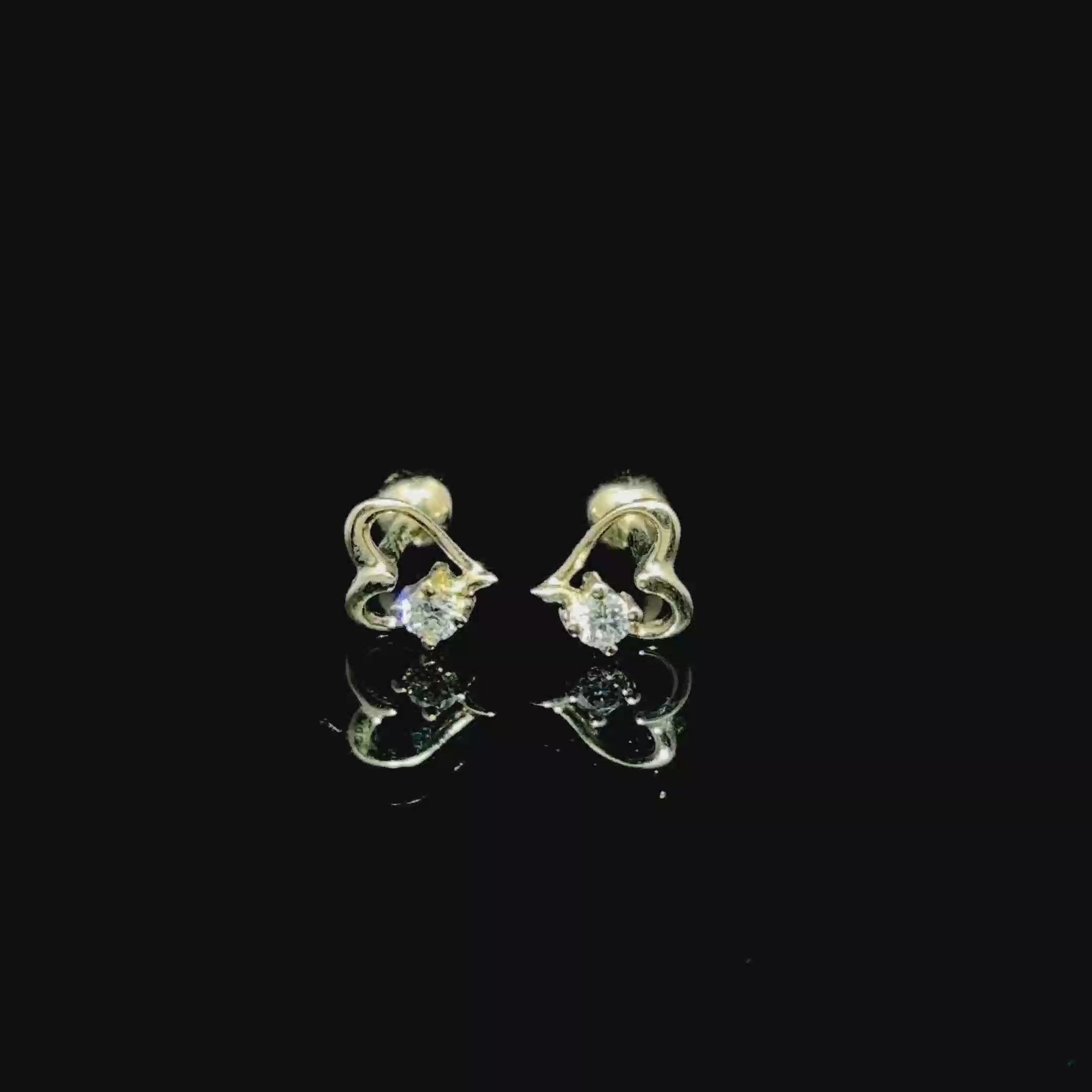 BROQUELES DE ORO CON DIAMANTE