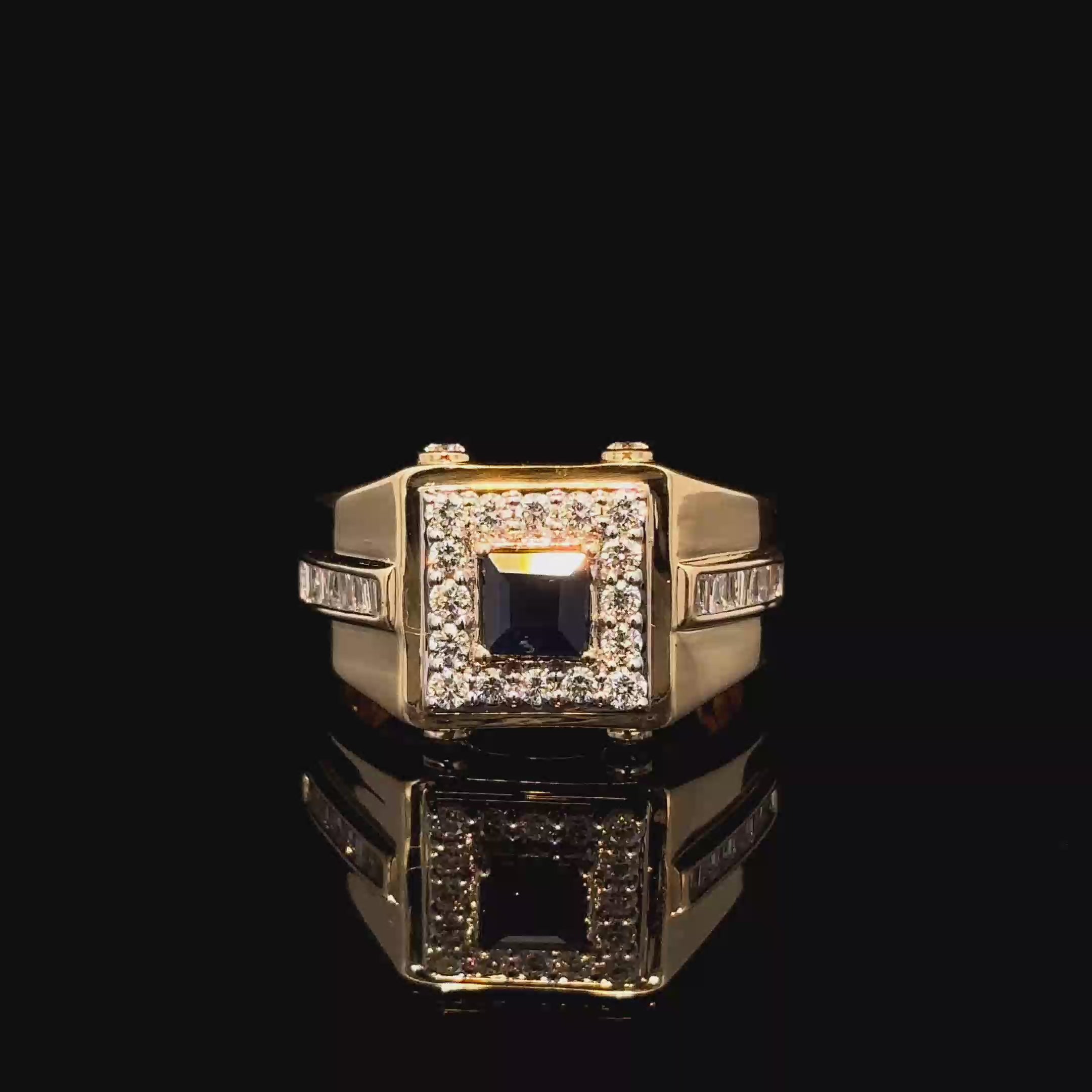 ANILLO DE ORO CON DIAMANTE Y ZAFIRO