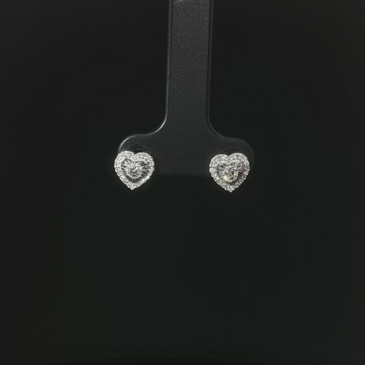 ARETES DE ORO BLANCO 14K CON DIAMANTES