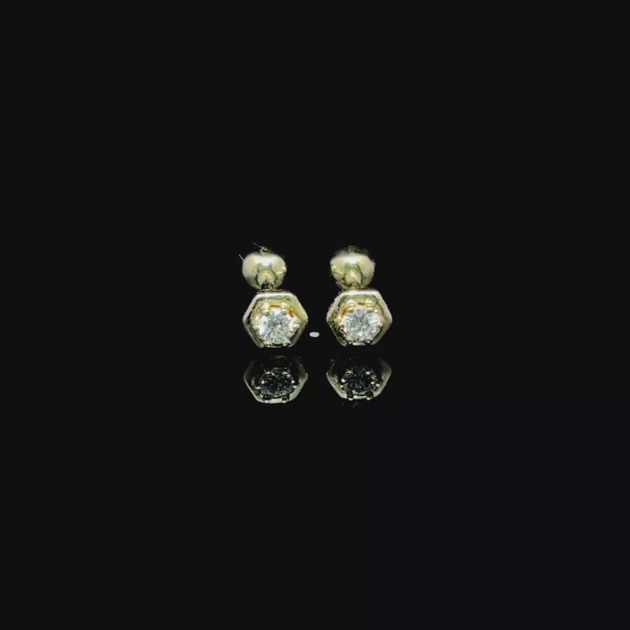 BROQUELES DE ORO CON DIAMANTE