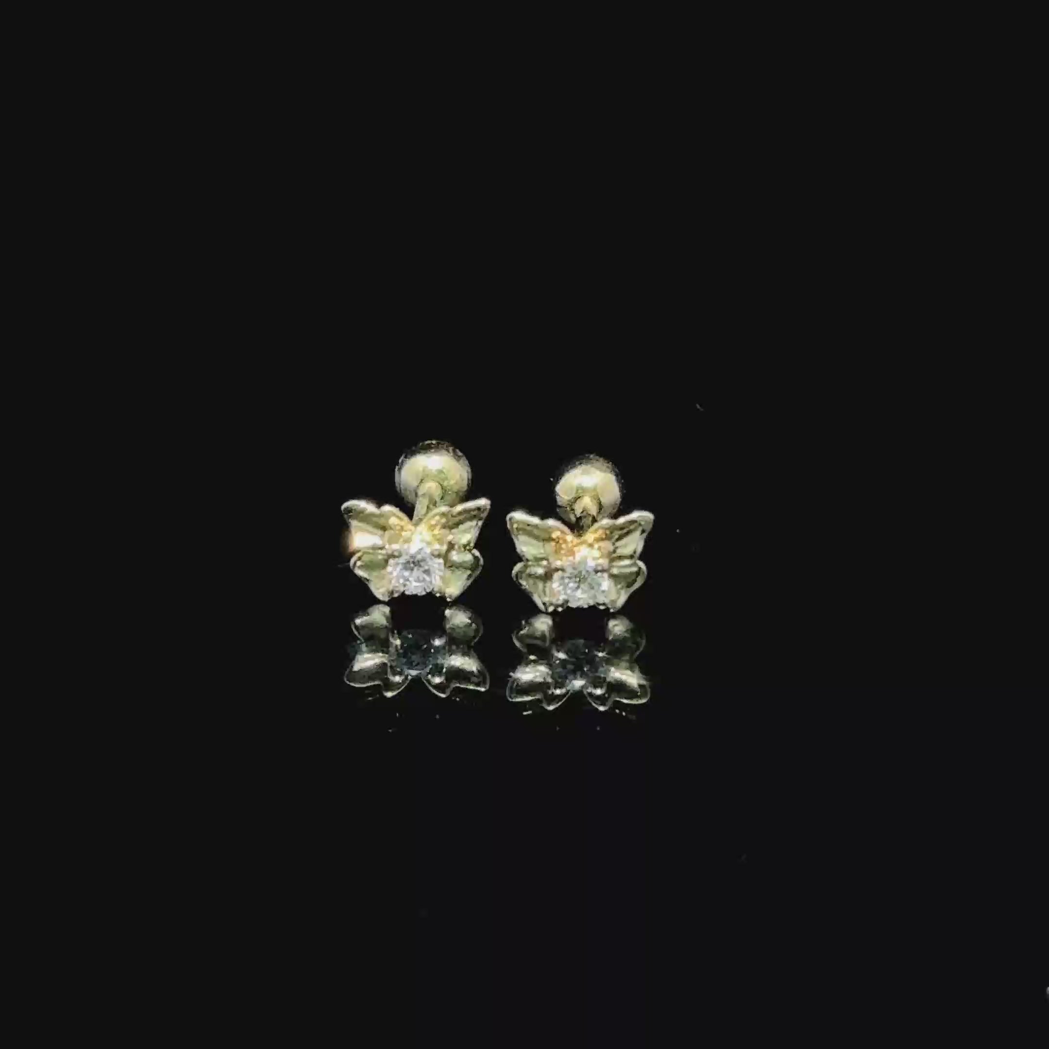 BROQUELES DE ORO CON DIAMANTE