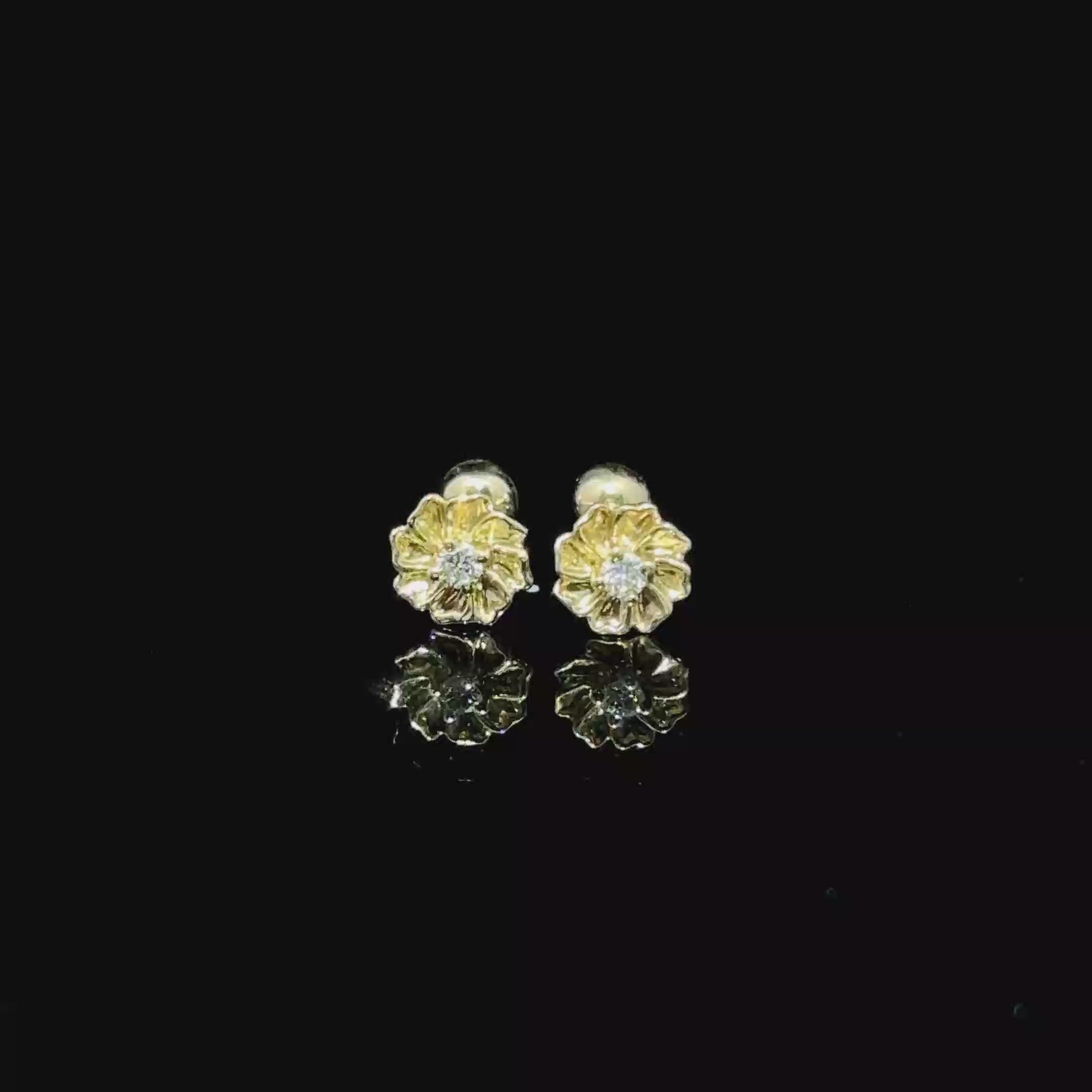 BROQUELES DE ORO CON DIAMANTE