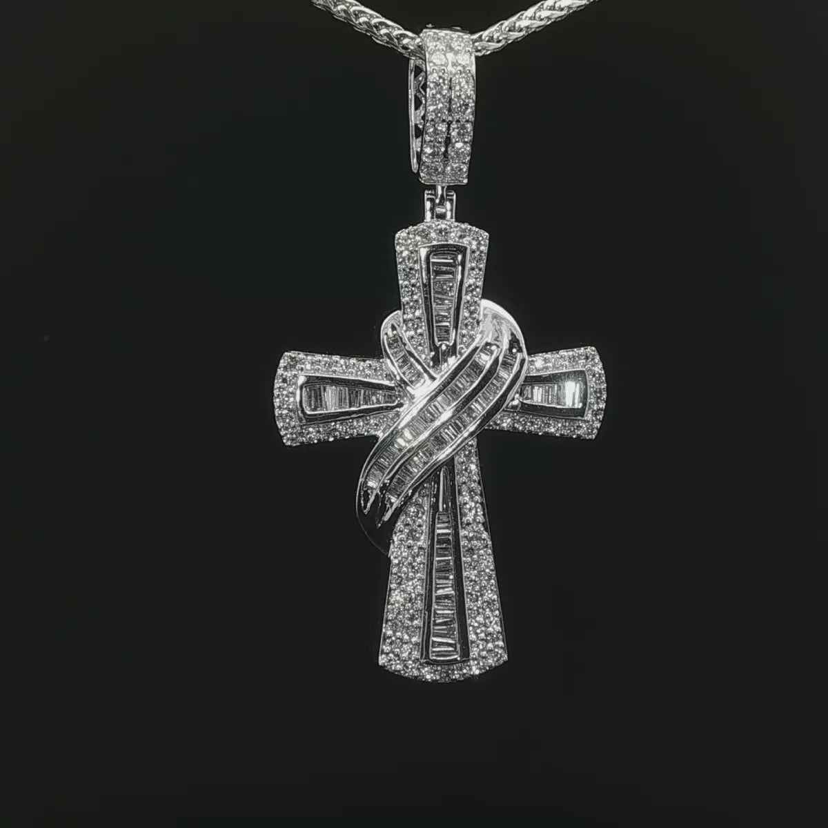 CRUZ DE ORO CON DIAMANTES