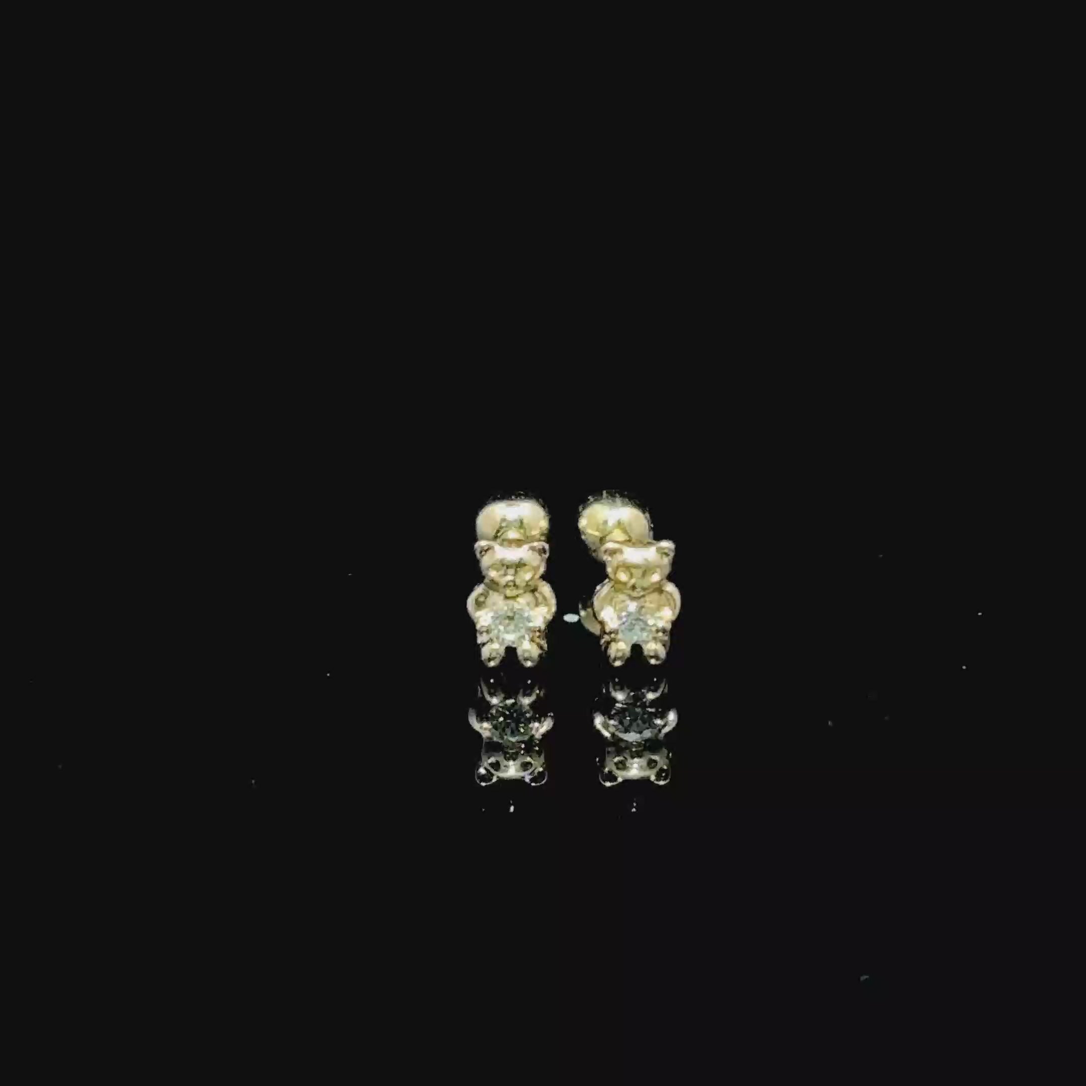 BROQUELES DE ORO CON DIAMANTE