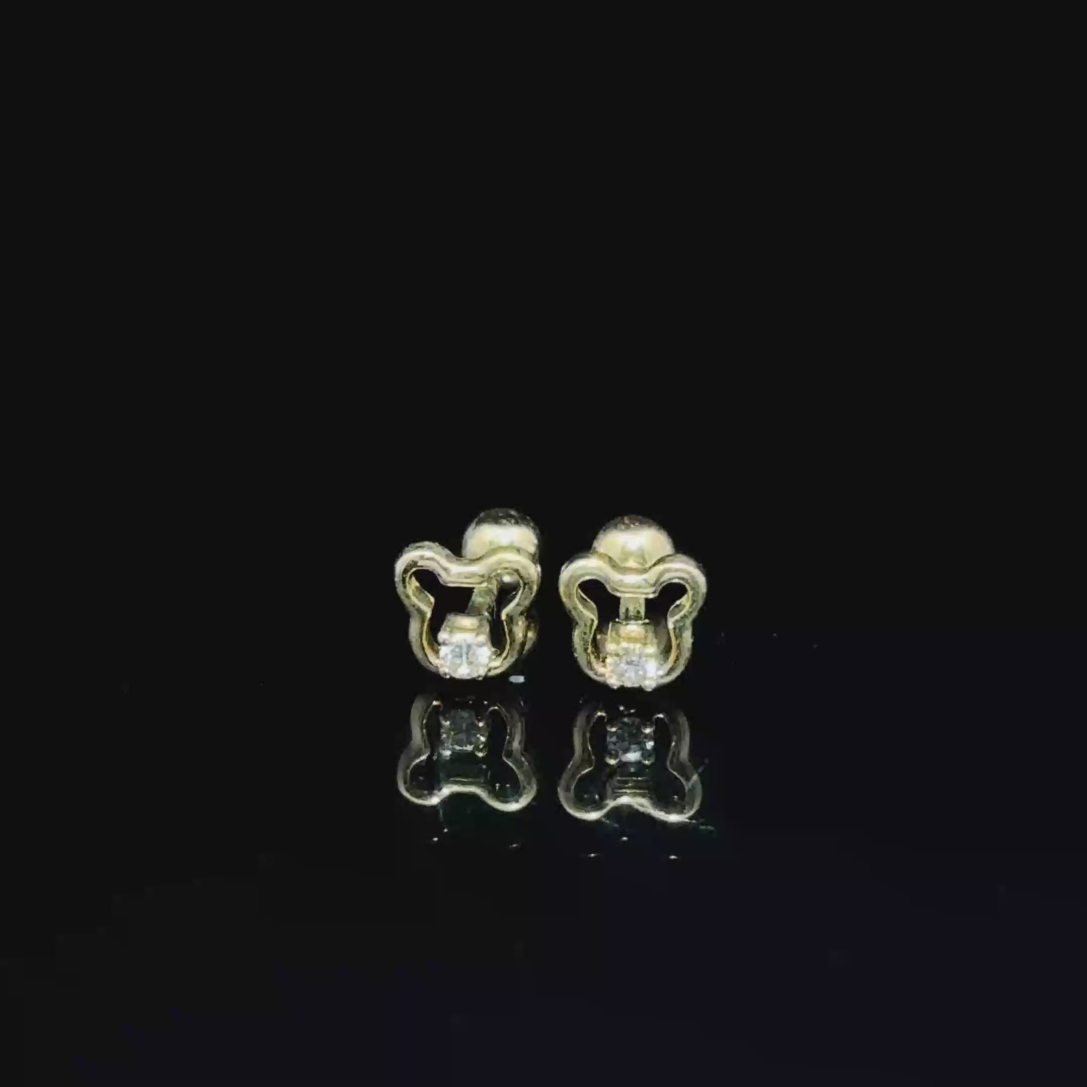 BROQUELES DE ORO CON DIAMANTE