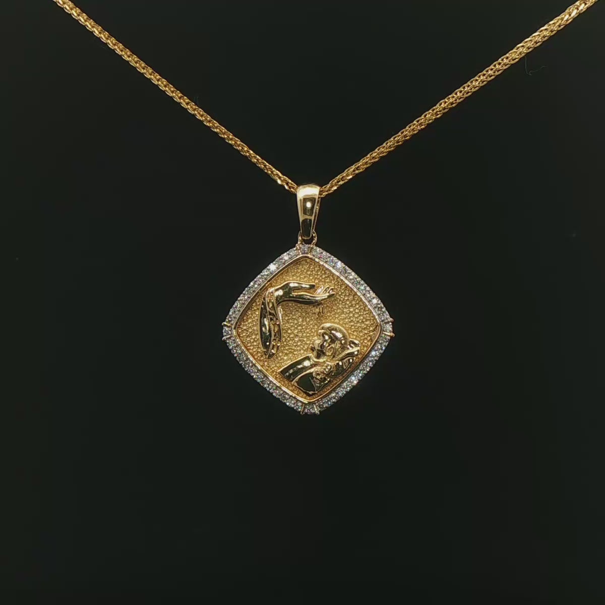 MEDALLA BAUTIZO DE ORO 14K