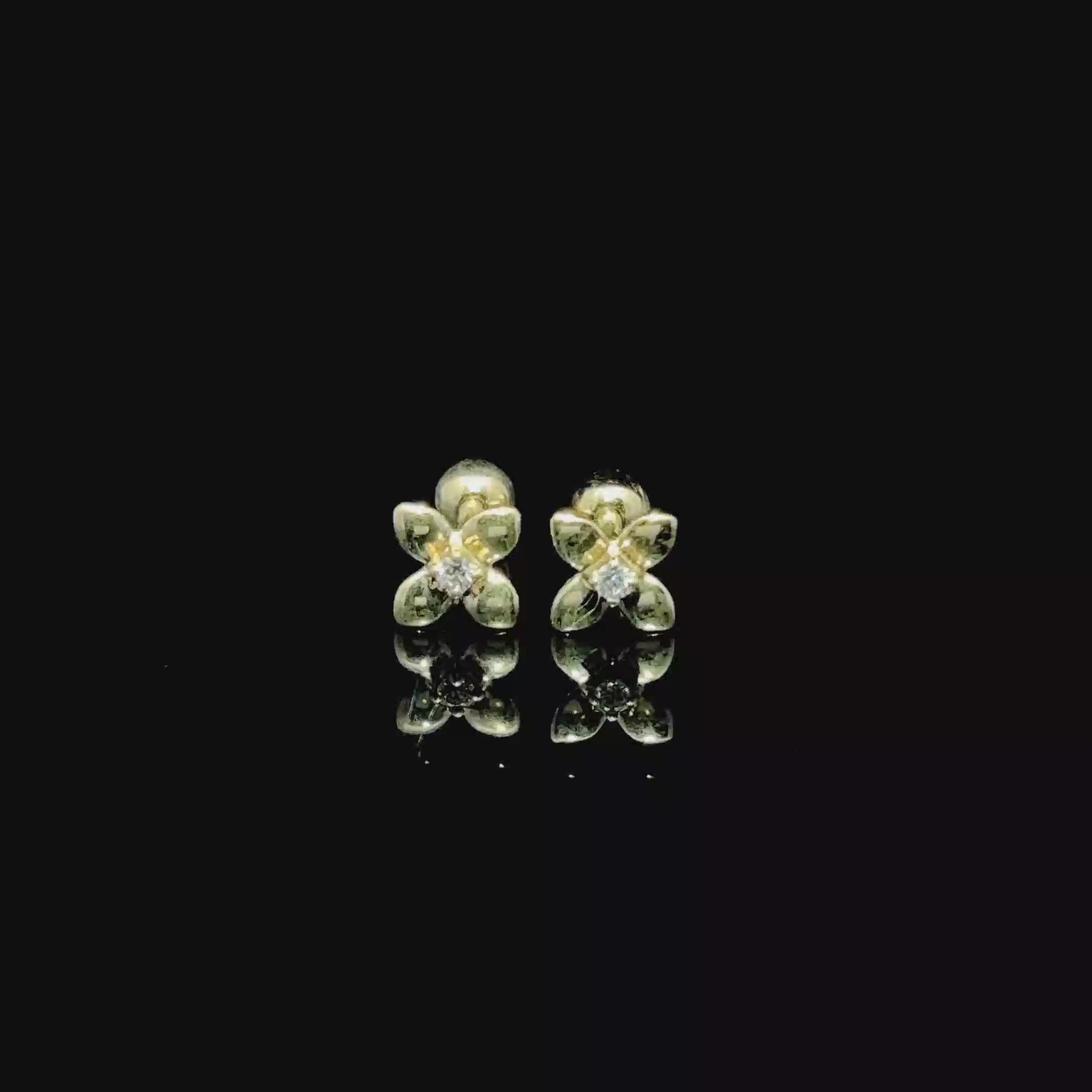 BROQUELES DE ORO CON DIAMANTE