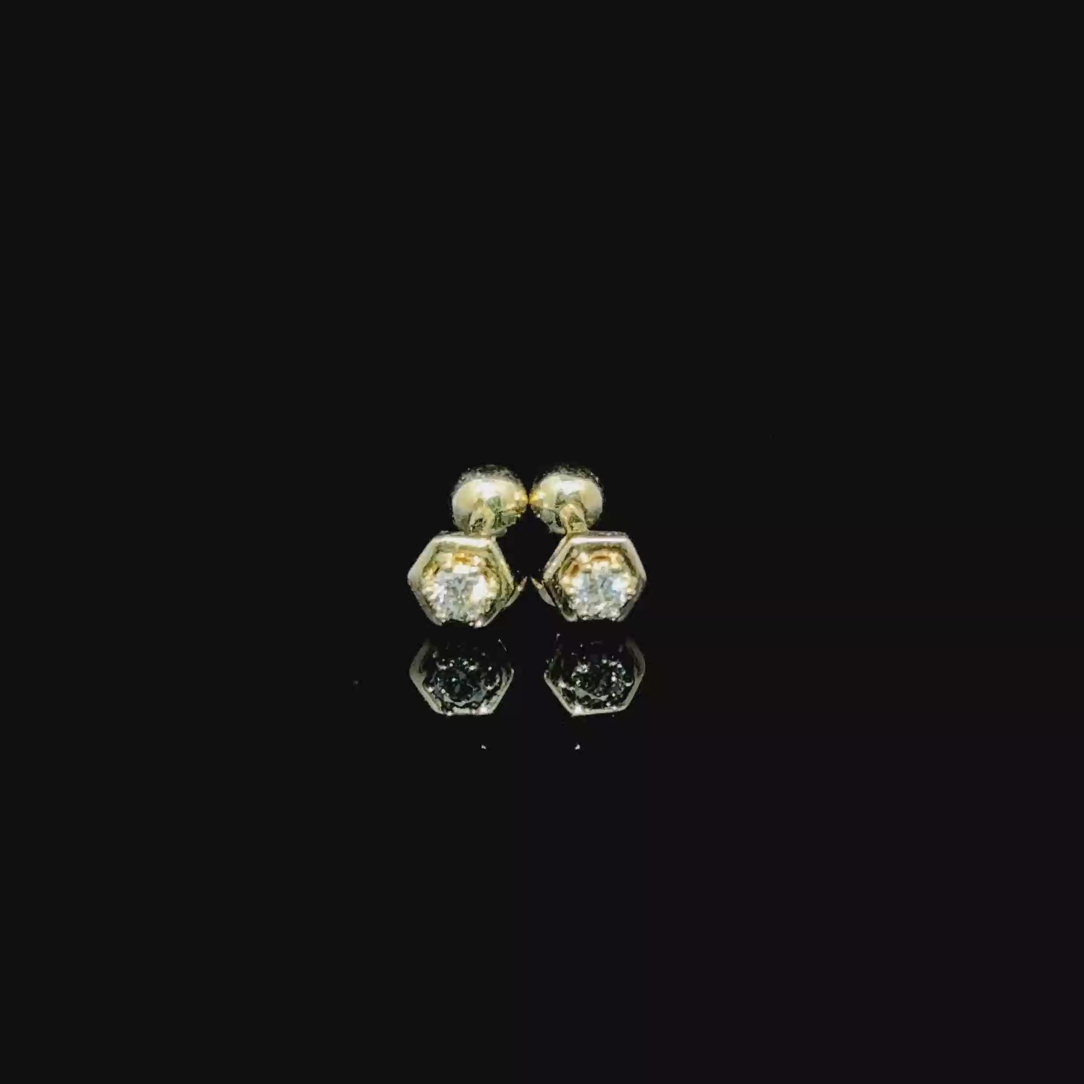 BROQUELES DE ORO CON DIAMANTE