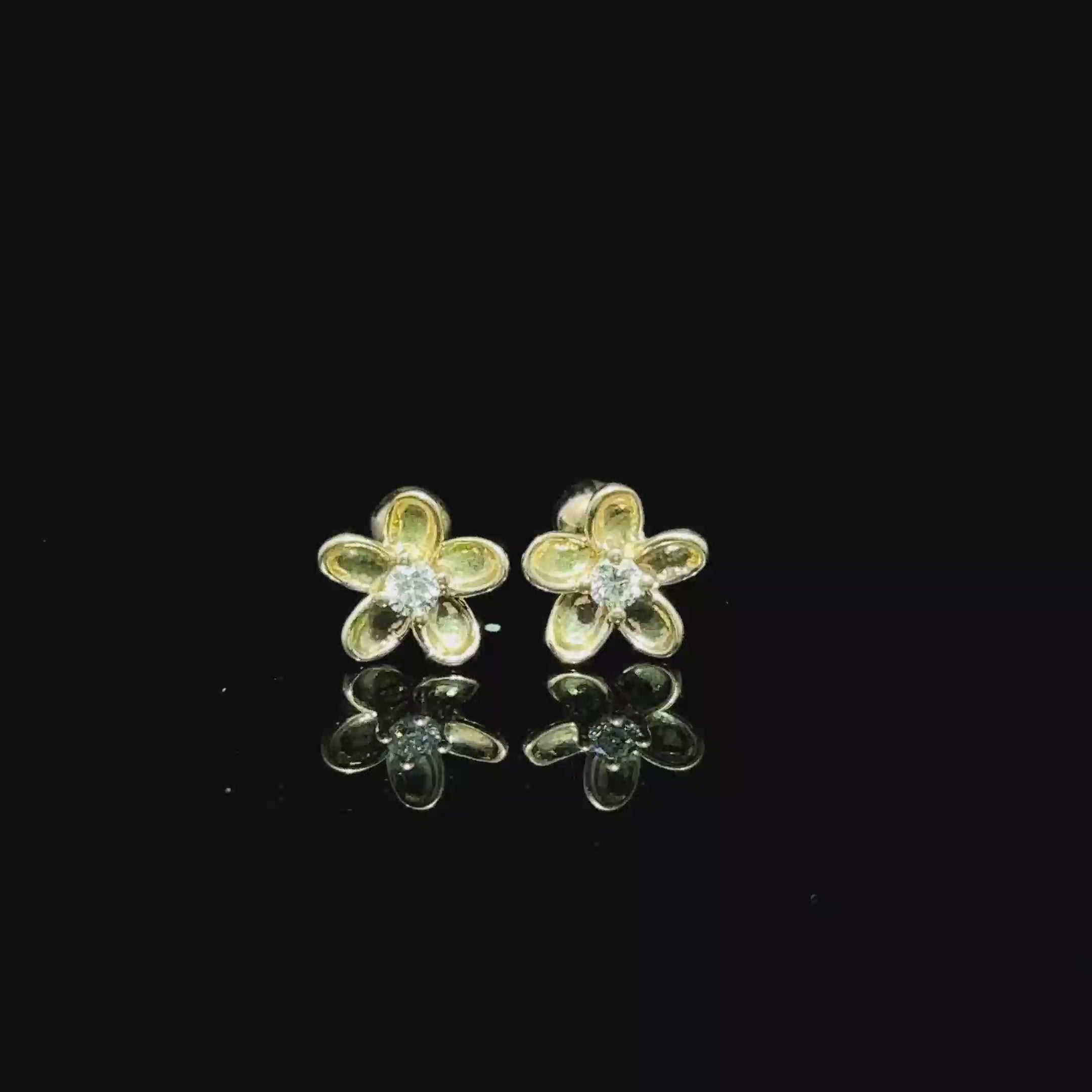 BROQUELES DE ORO CON DIAMANTE
