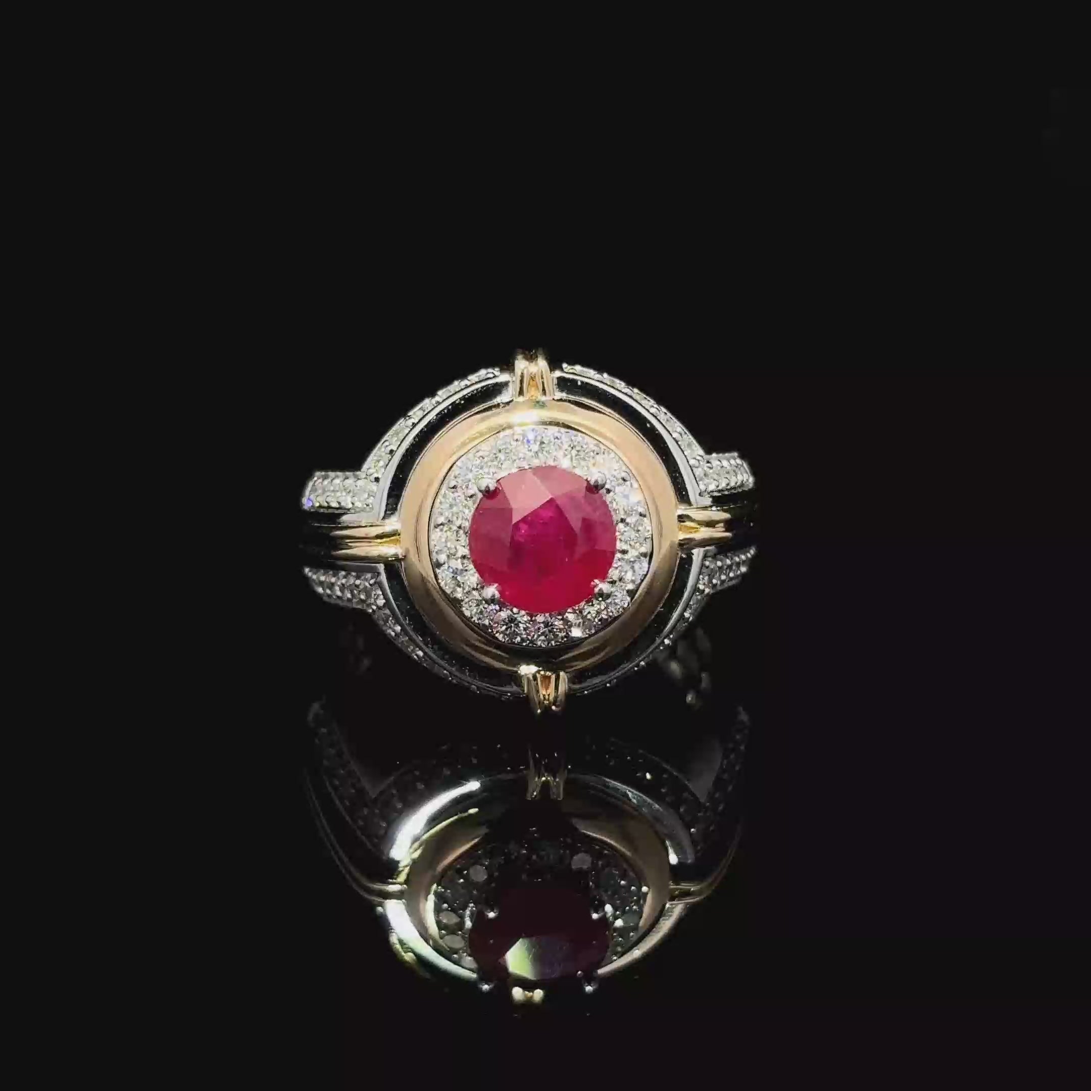 ANILLO DE ORO CON RUBI Y DIAMANTE