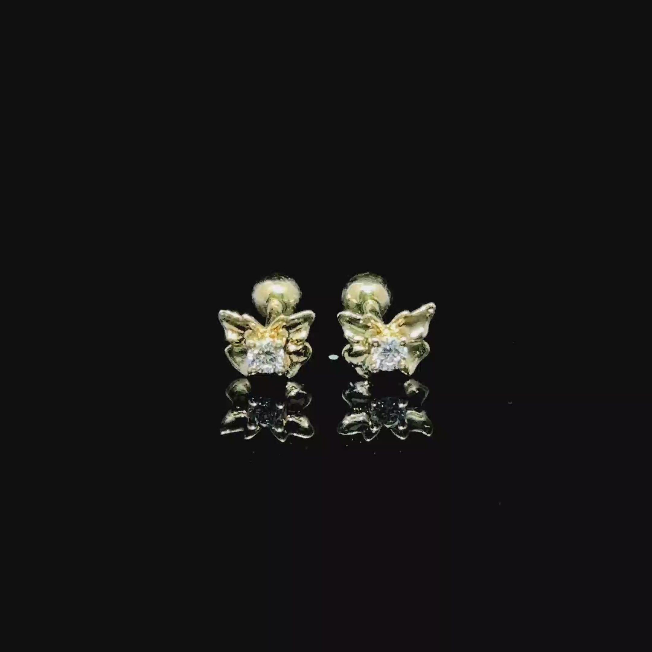 BROQUELES DE ORO CON DIAMANTE